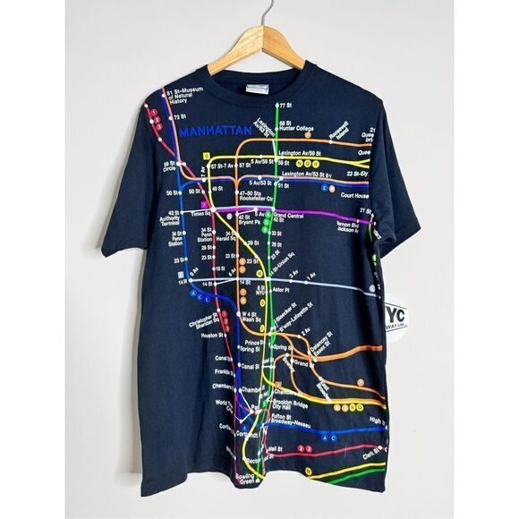 Vintage New York subway map tshirt - Picture 1 of 6